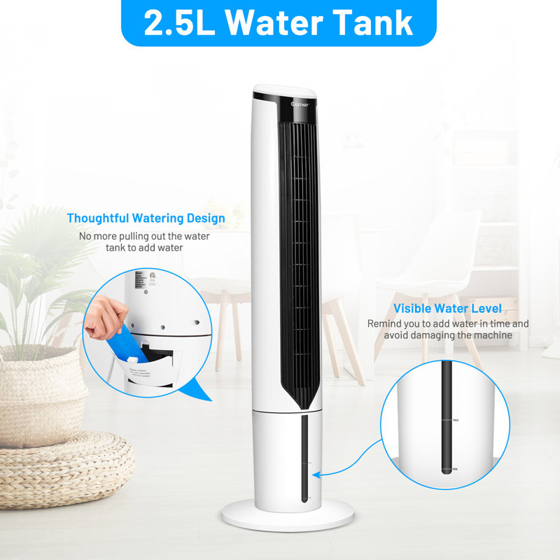 Gymax 41'' Tower Fan 3 In 1 Evaporative Air Cooler Humidifier W/ Remote